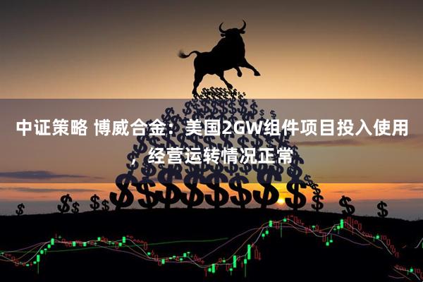 中证策略 博威合金：美国2GW组件项目投入使用，经营运转情况正常