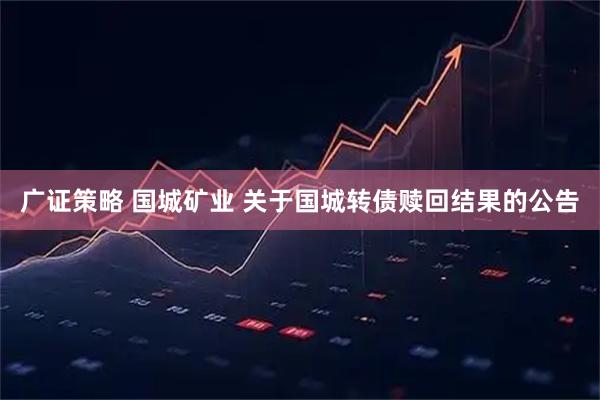 广证策略 国城矿业 关于国城转债赎回结果的公告
